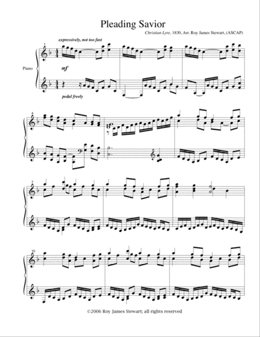 Pleading Savior Piano Solo scores gallery preview page 1