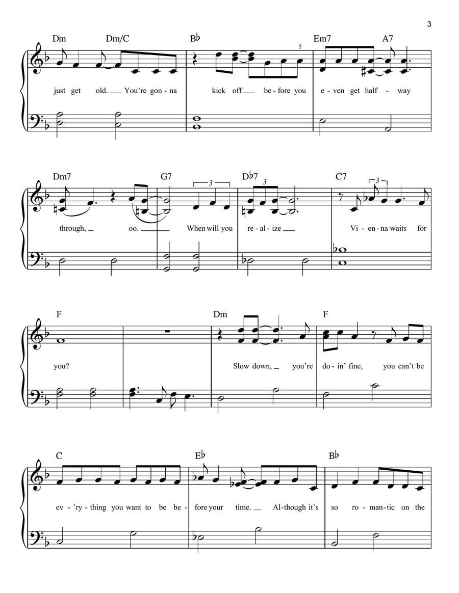 Vienna Vienna Easy Piano scores gallery preview page 3