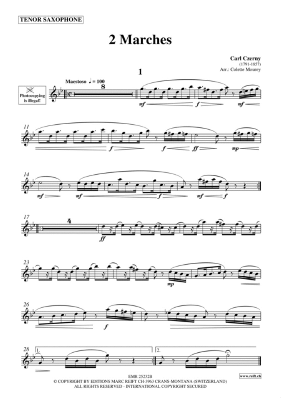 2 Marches Tenor Saxophone scores gallery preview page 2