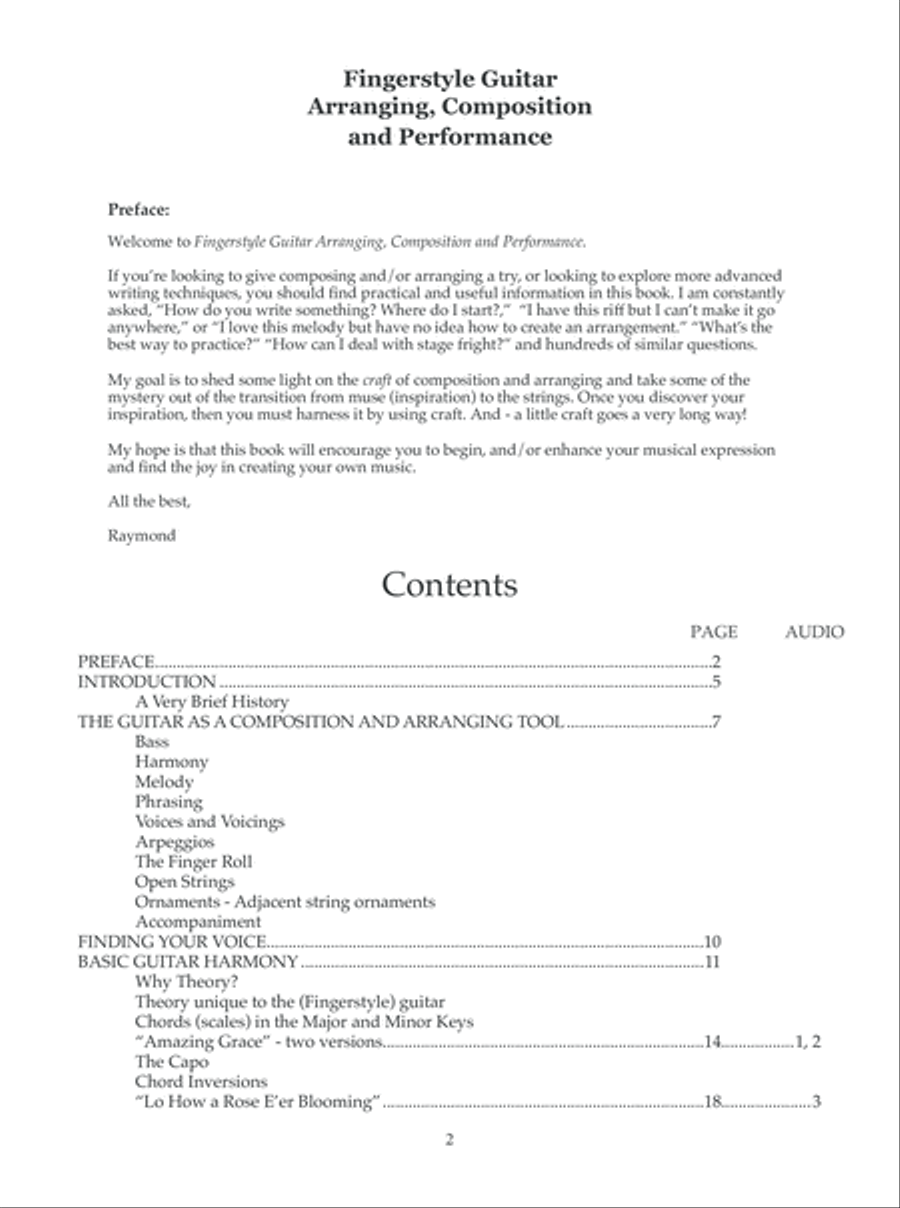 Fingerstyle Guitar Arranging, Composition and Performance