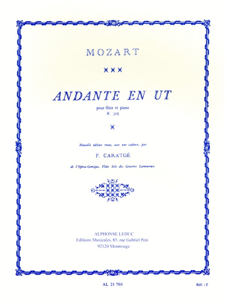 Andante Kv315 In C Major (flute & Piano)