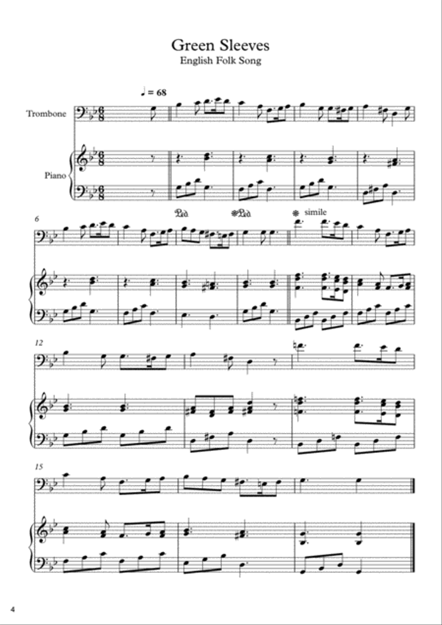 10 Christmas Songs For Trombone & Piano Piano Accompaniment scores gallery preview page 5