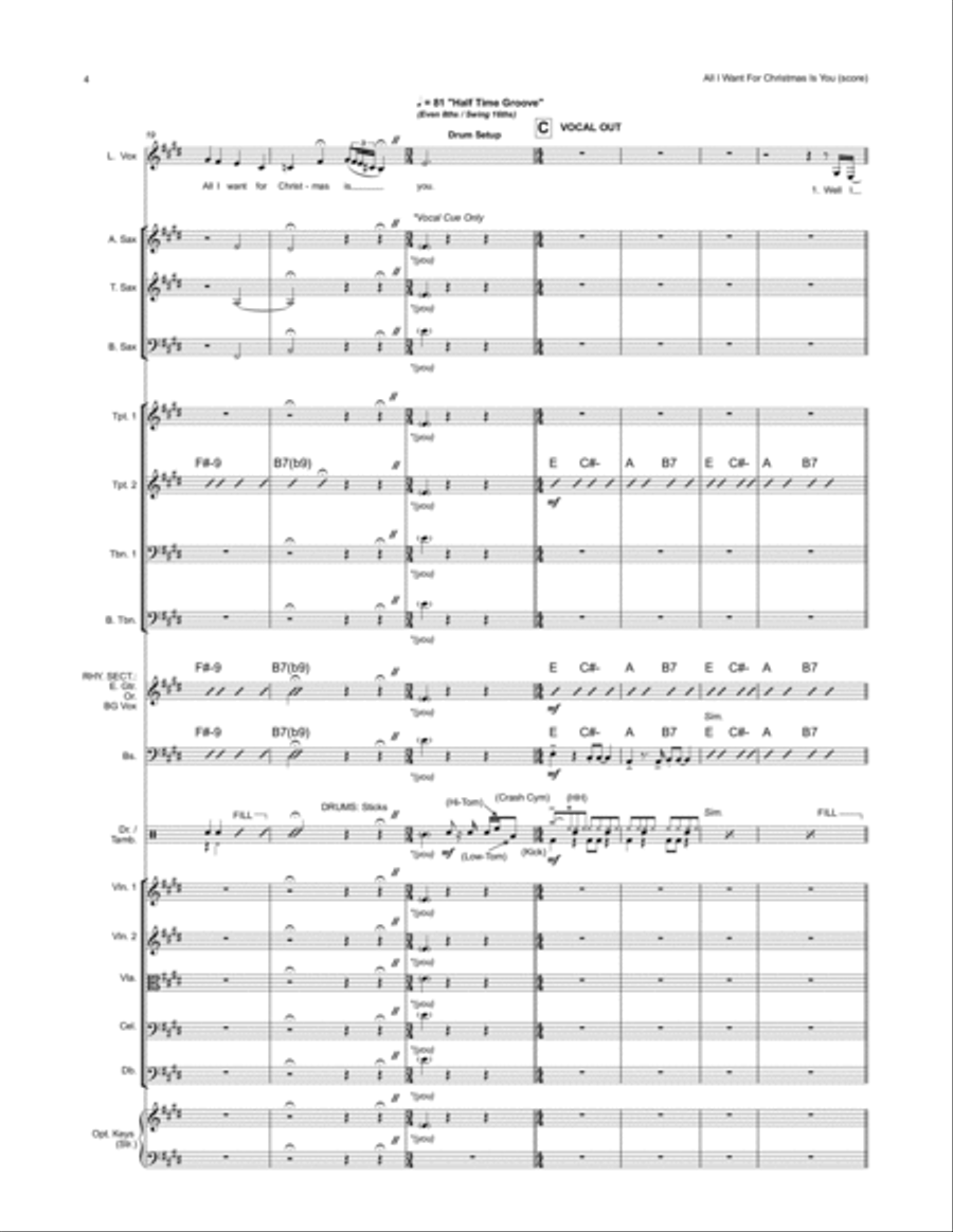All I Want For Christmas Is You Jazz Ensemble scores gallery preview page 4
