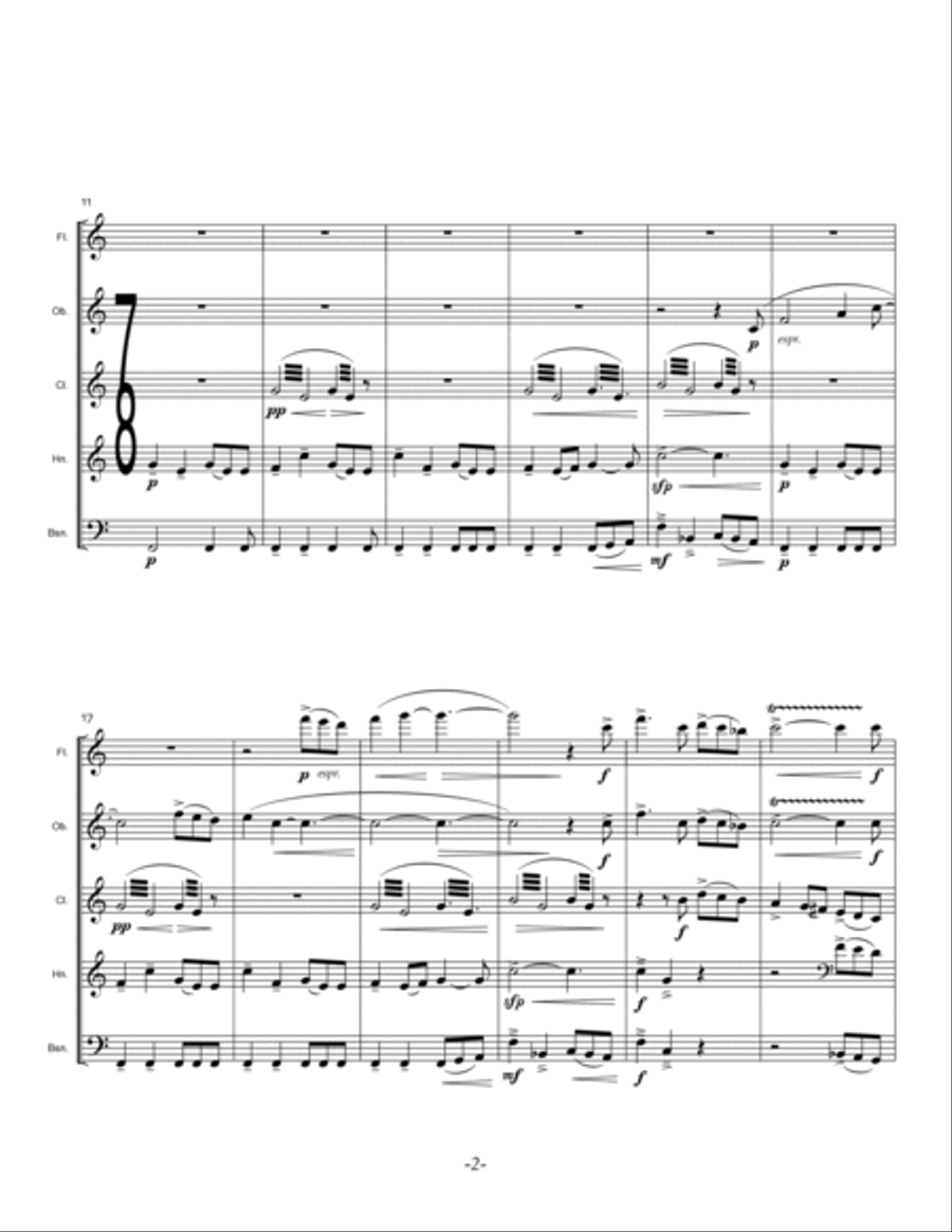 Five Rings: An Olympic Celebration Woodwind Quintet scores gallery preview page 2
