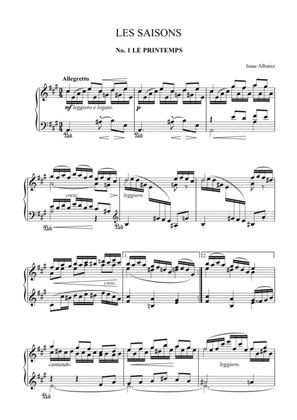 Isaac Albéniz - Les saisons, for piano, Op.201