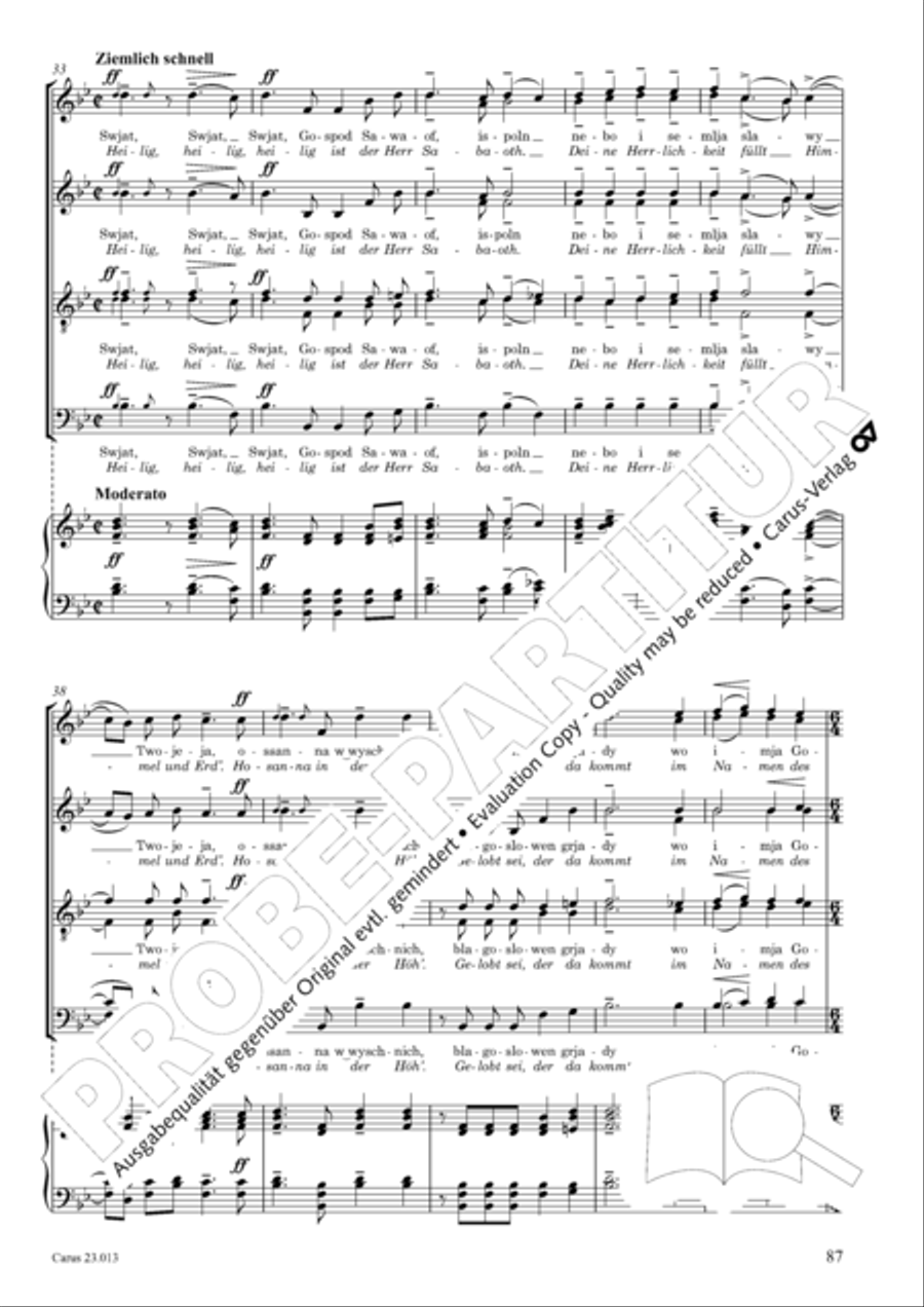 Liturgy of St. John Chrysostom op. 31 for mixed choir a cappella (Chrysostomos-Liturgie op. 31 fur Chor a cappella mit singbarem deutschem Text) A Cappella scores gallery preview page 109