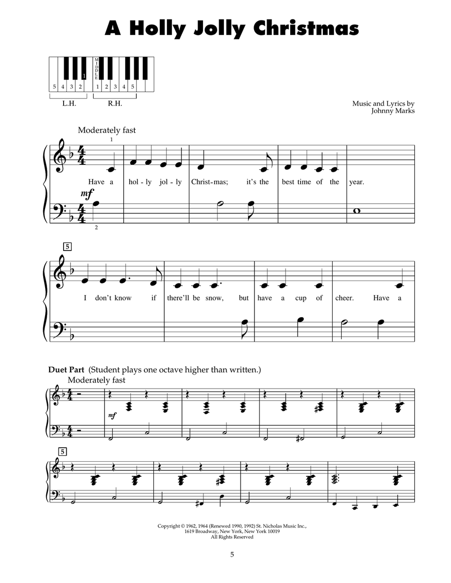 A Holly Jolly Christmas A Holly Jolly Christmas Piano scores gallery preview page 1