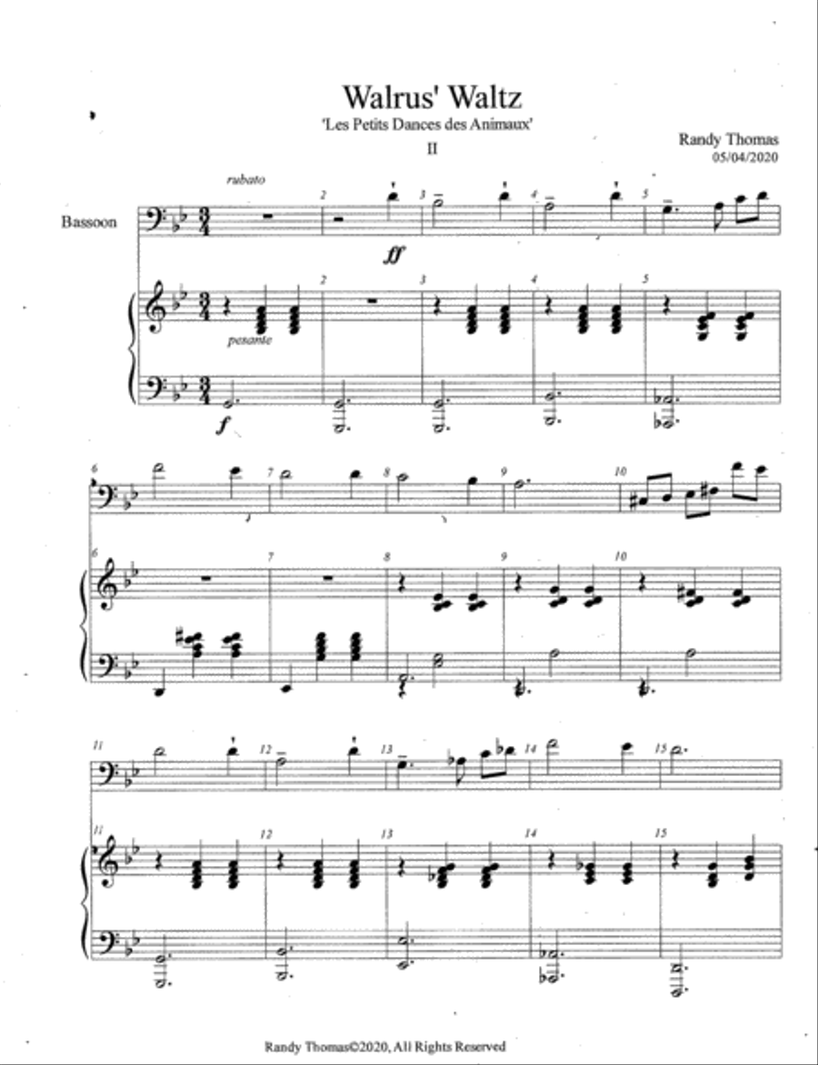 Walrus' Waltz Bassoon scores gallery preview page 1