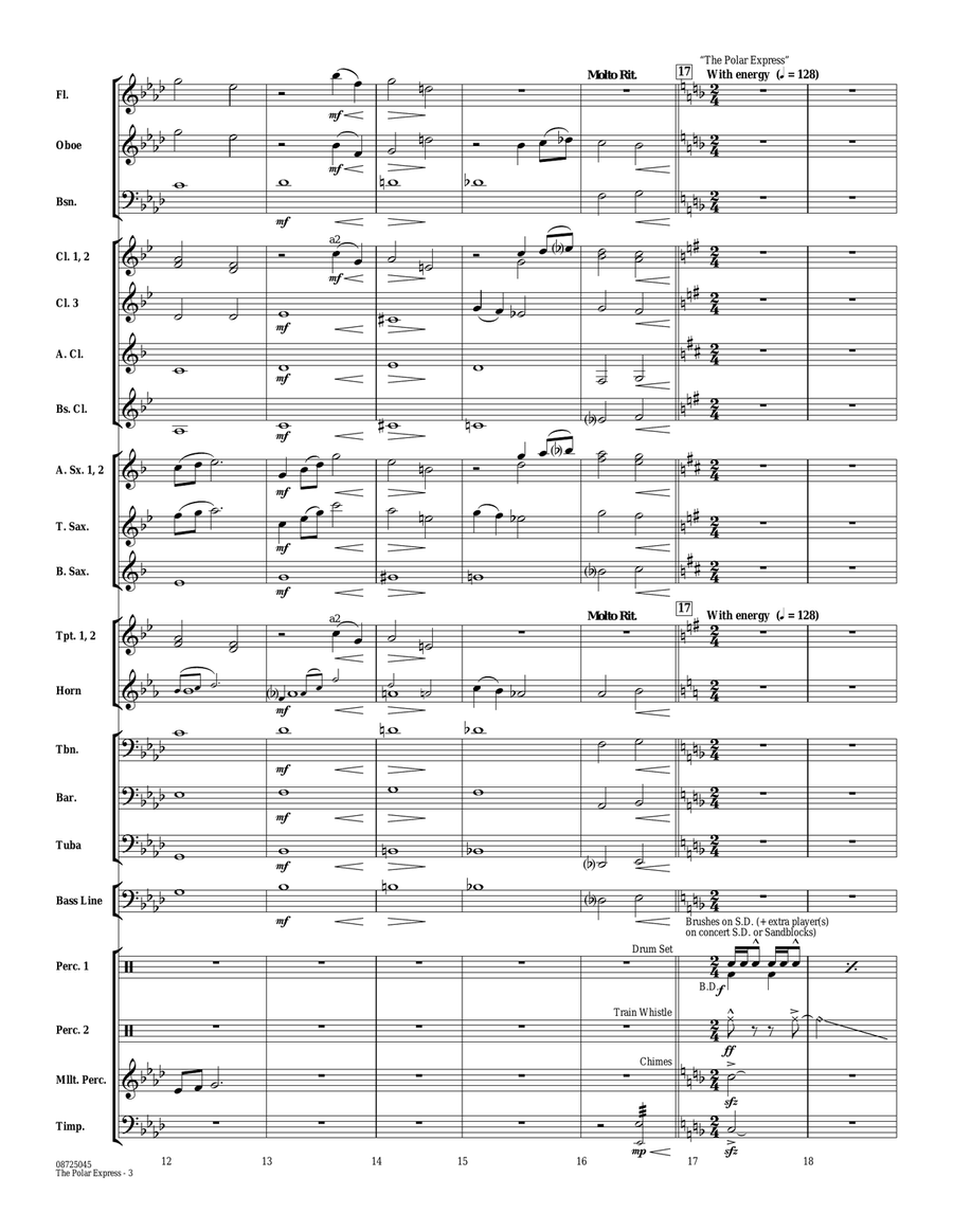 The Polar Express (Medley) (arr. Paul Lavender) - Full Score Concert Band scores gallery preview page 3