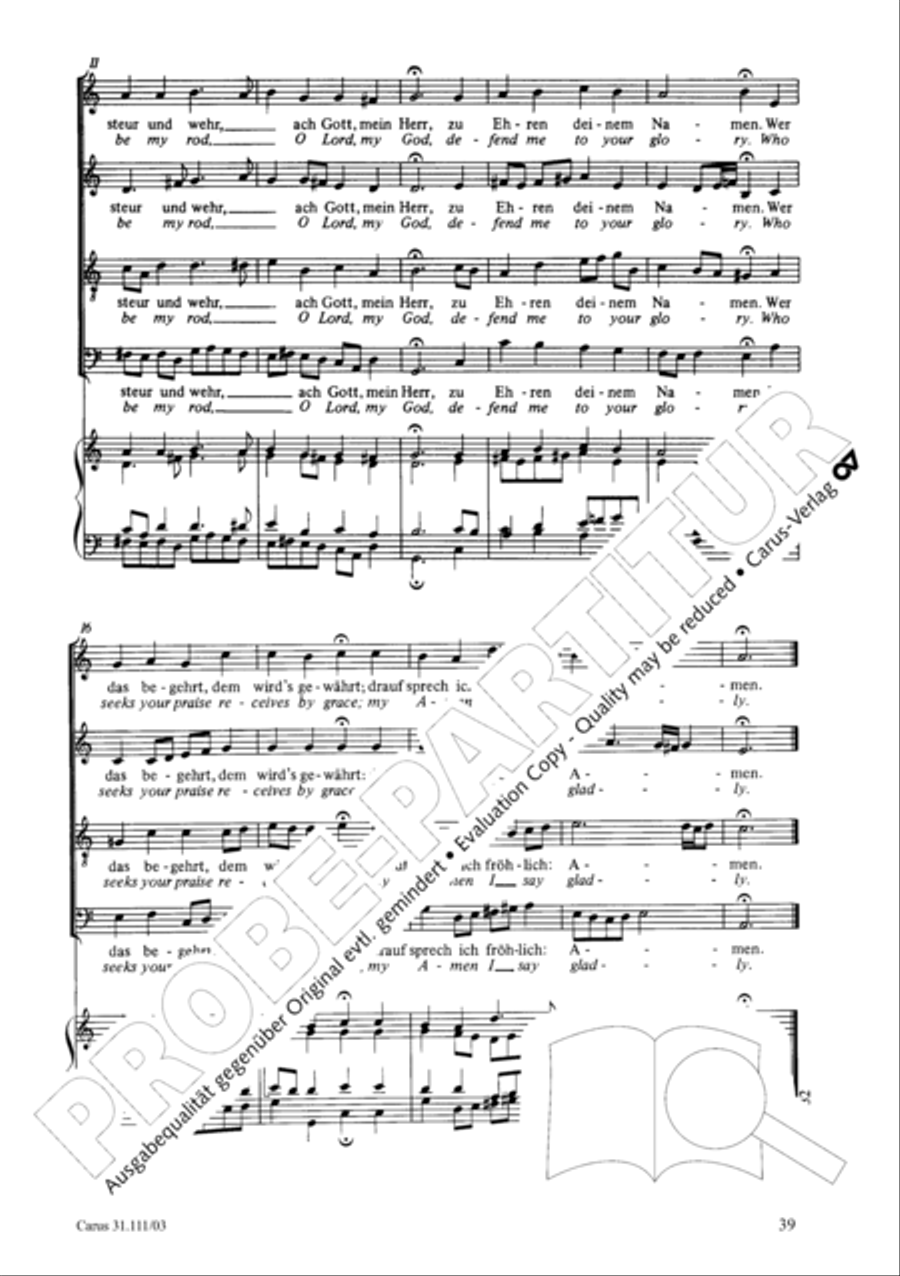 God's will is best, it shall be done (Was mein Gott will, das g'scheh allzeit) 4-Part scores gallery preview page 40