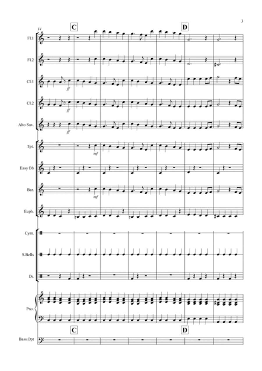 Joy to the world (Rock Style!) for School Wind Band Concert Band scores gallery preview page 3