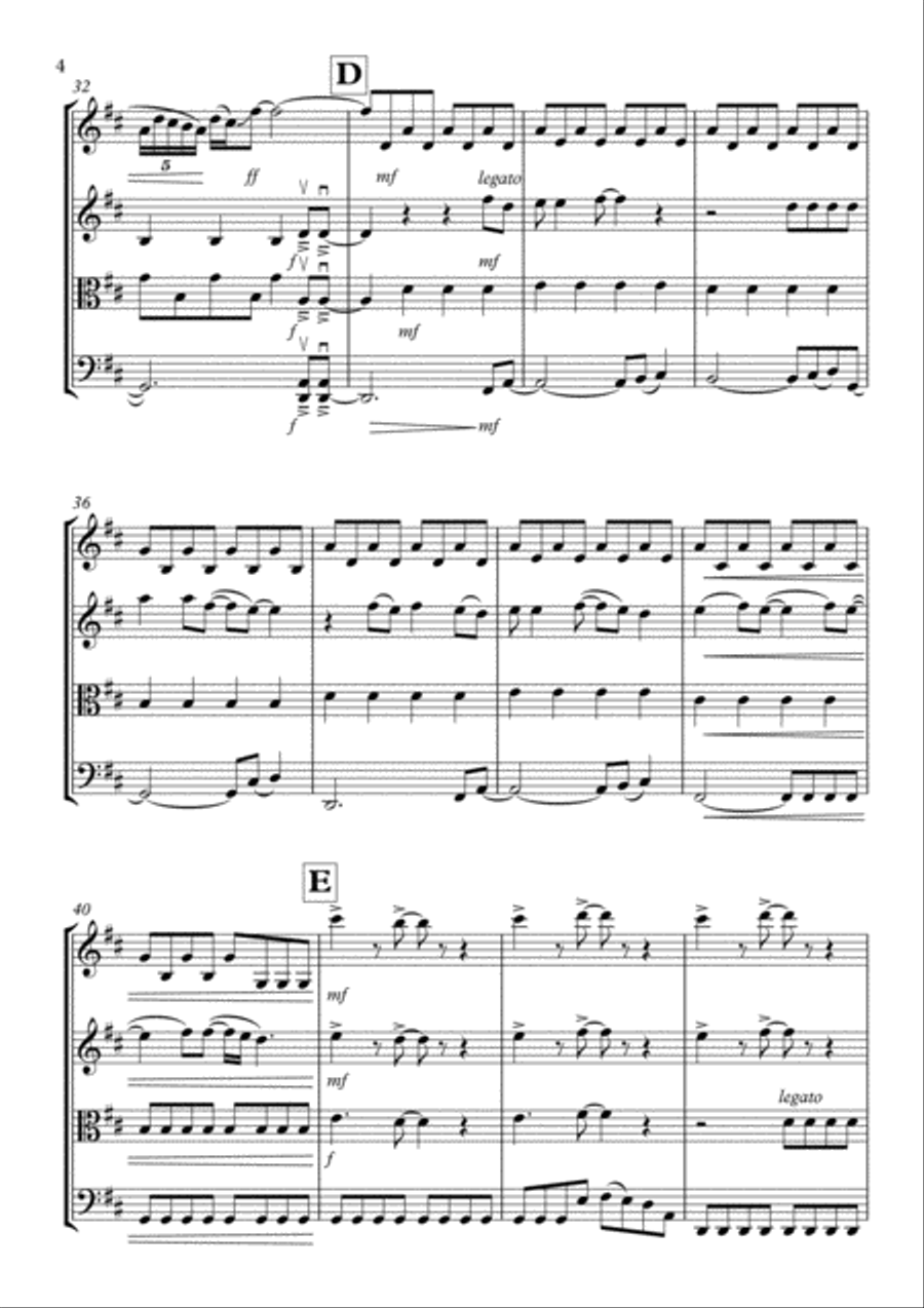 Don't Stop Believin' String Quartet scores gallery preview page 4