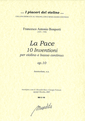 Book cover for La Pace. Inventione a violino solo col basso continuo op.10 (Amsterdam, s.a.)
