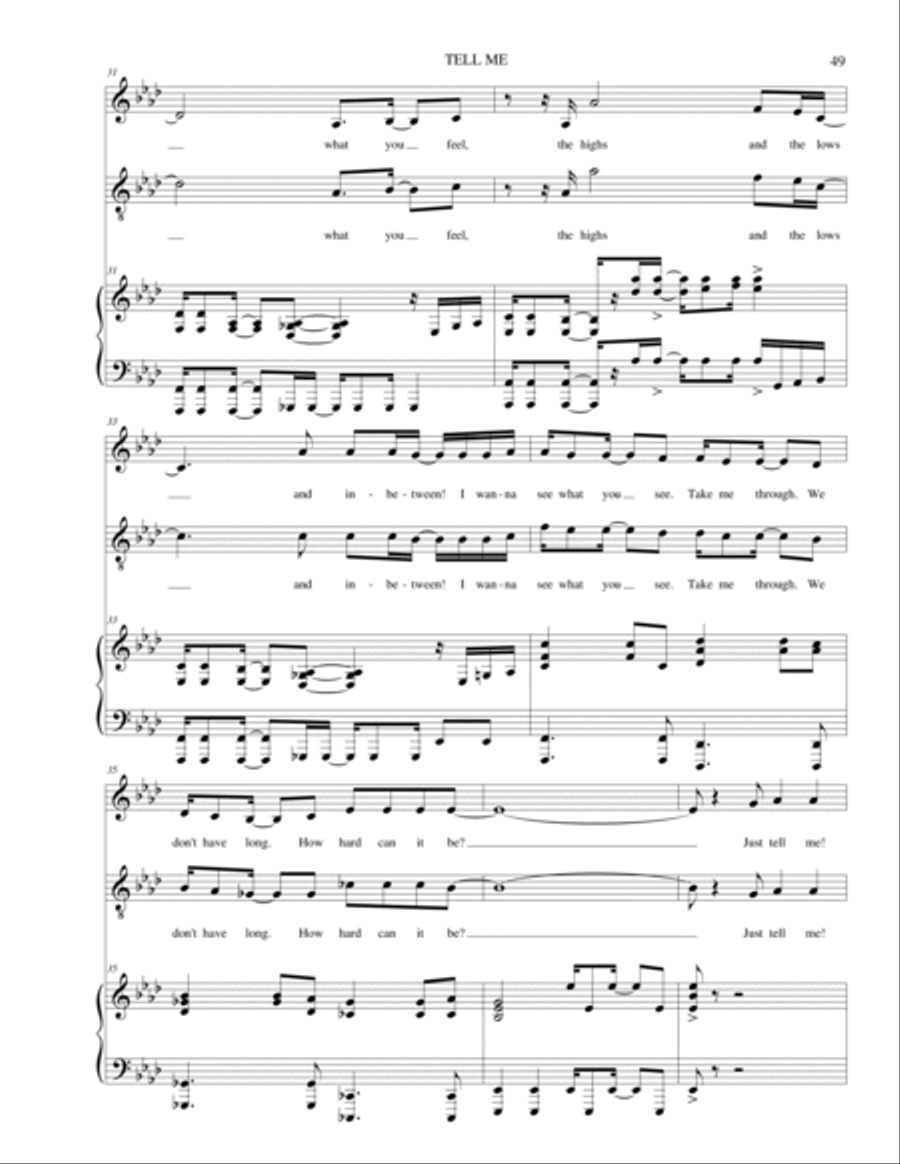 Tell Me Piano scores gallery preview page 5