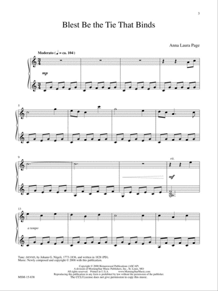 Blest Be the Tie That Binds Piano Solo scores gallery preview page 1