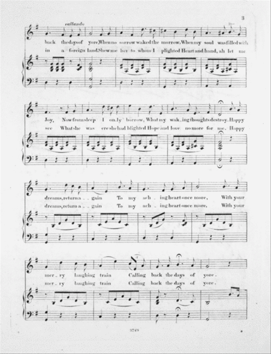 Six Songs. Happy Dreams, Return Again Voice scores gallery preview page 3