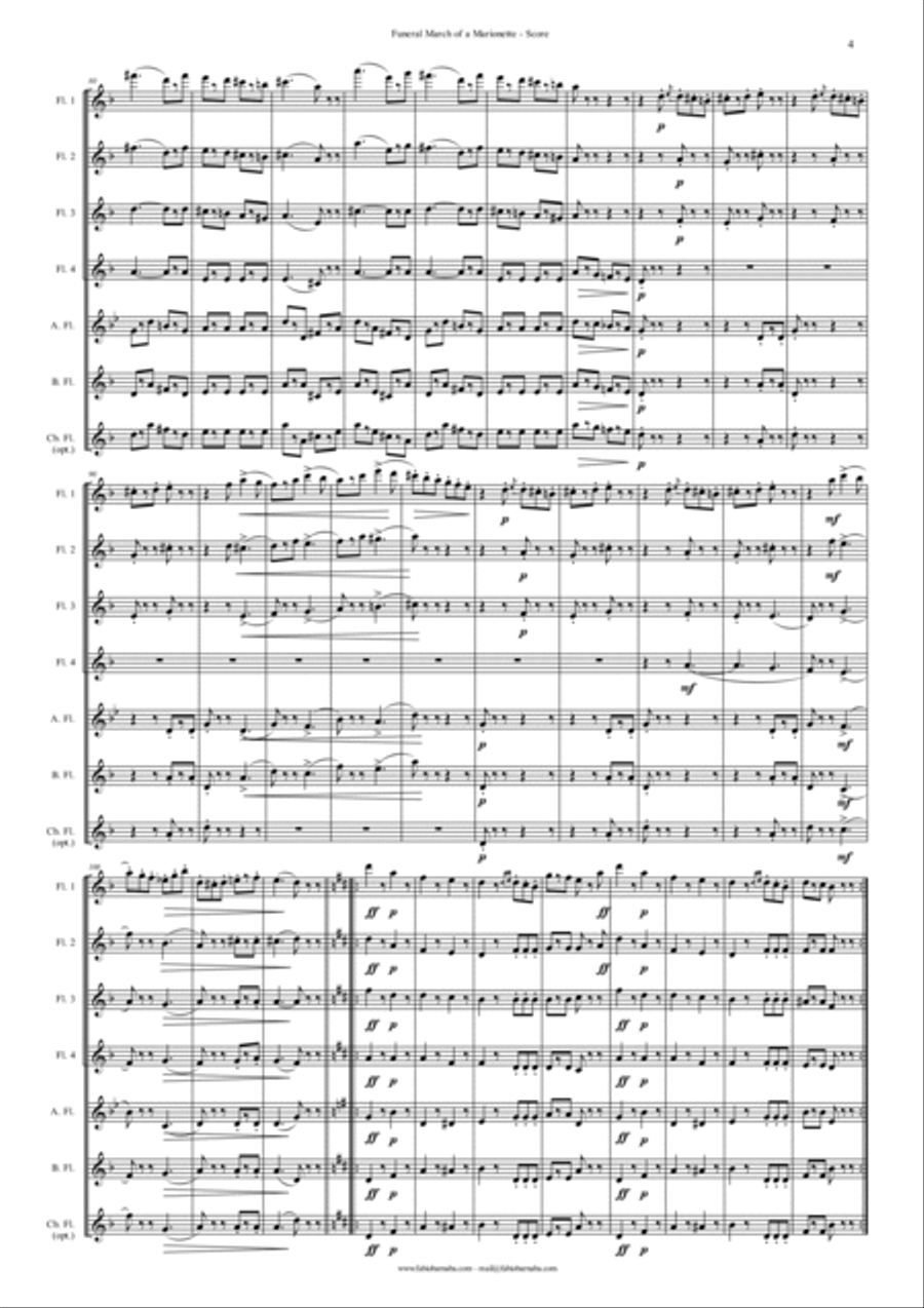 Funeral March of a Marionette - for Flute Choir Funeral March of a Marionette - for Flute Choir Flute Choir scores gallery preview page 5