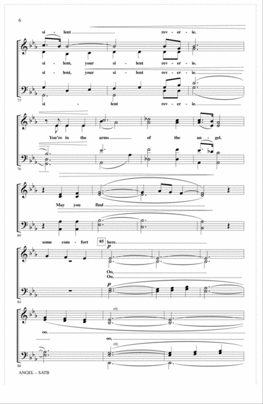 Angel (arr. Mac Huff) 4-Part scores gallery preview page 5