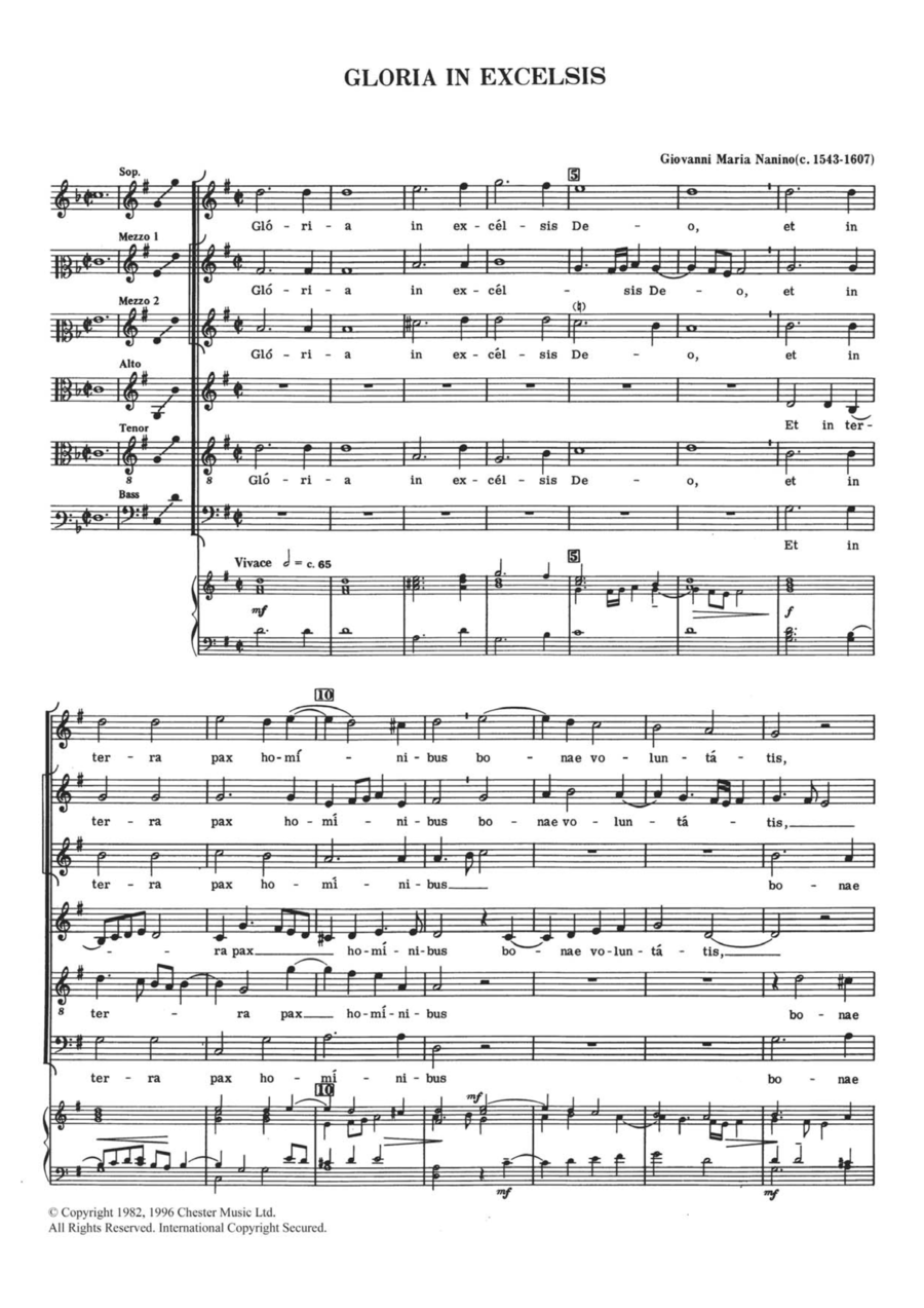 Gloria In Excelsis 4-Part scores gallery preview page 1
