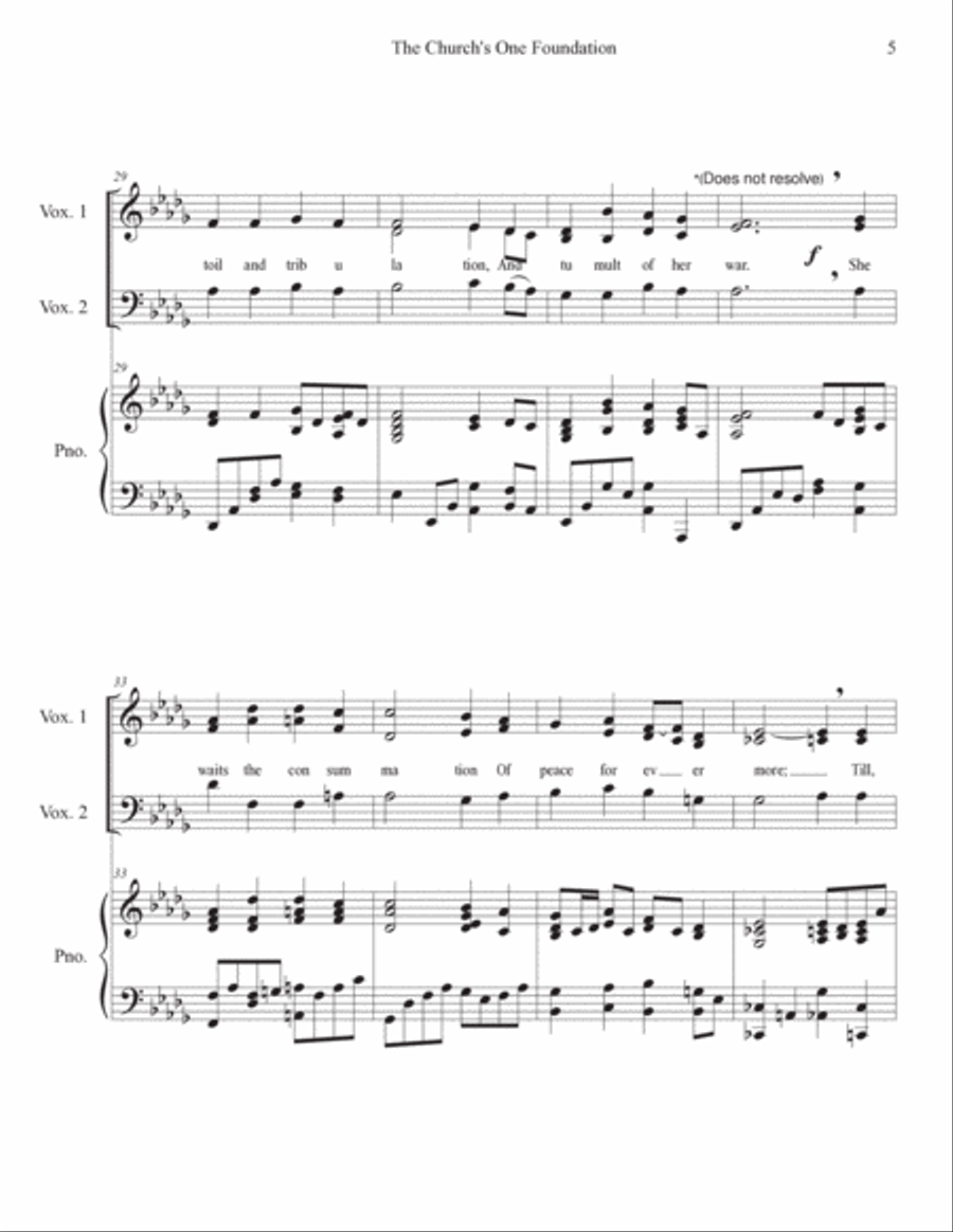 The Church's One Foundation SAB Choir (SSA) SSA scores gallery preview page 5