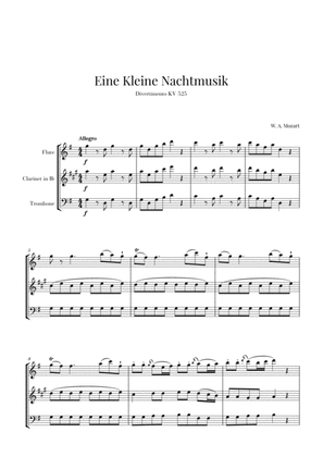 Book cover for Eine Kleine Nachtmusik for Flute, Clarinet and Trombone
