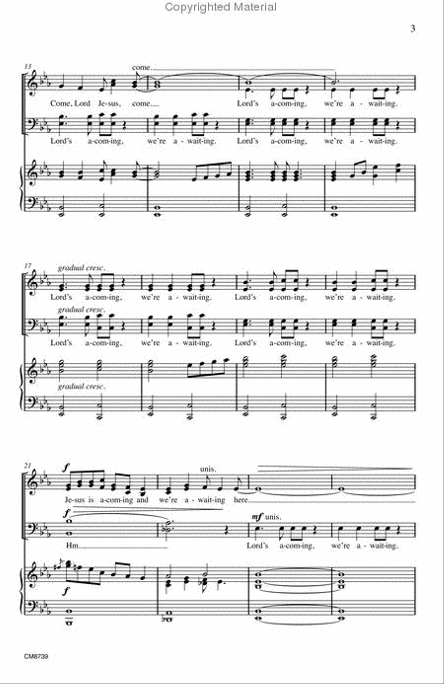 Lord's A-Coming, We're Awaiting 4-Part scores gallery preview page 3
