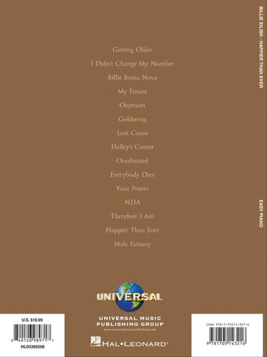 Billie Eilish – Happier Than Ever Easy Piano scores gallery preview page 7