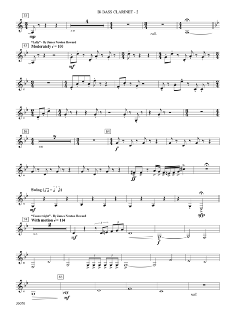 Fantastic Beasts: The Secrets of Dumbledore: B-flat Bass Clarinet Concert Band scores gallery preview page 2
