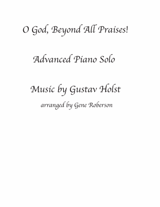 O God Beyond All Praises Advanced Piano Solo (Thaxed)