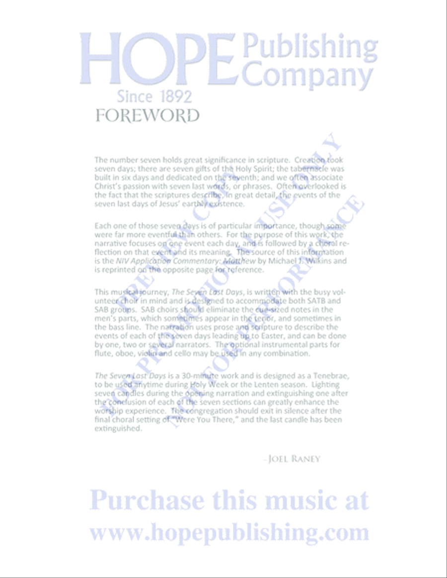 The Seven Last Days 4-Part scores gallery preview page 2