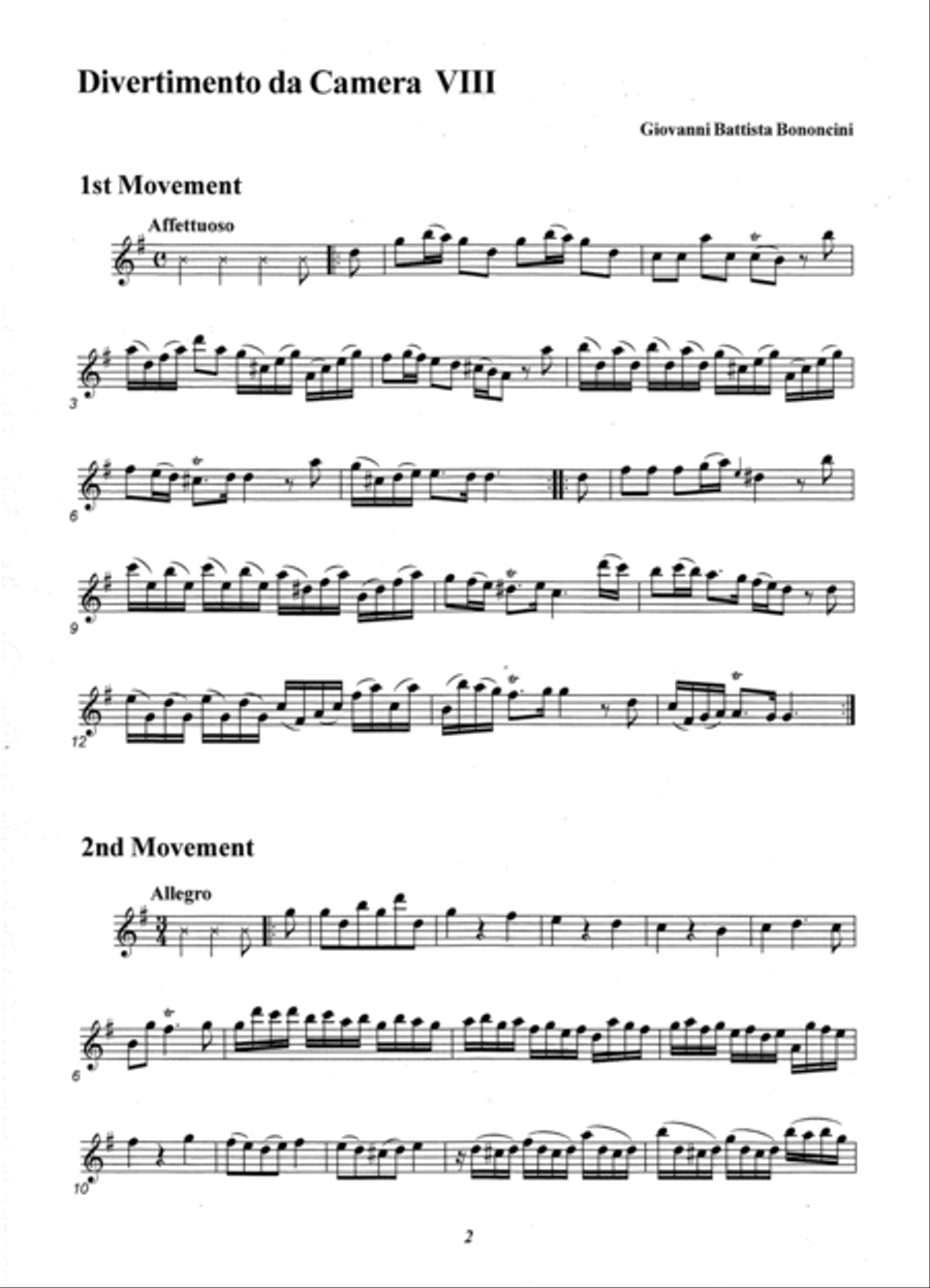 Divertimento da Camera No. 8, G Major Alto Recorder scores gallery preview page 2