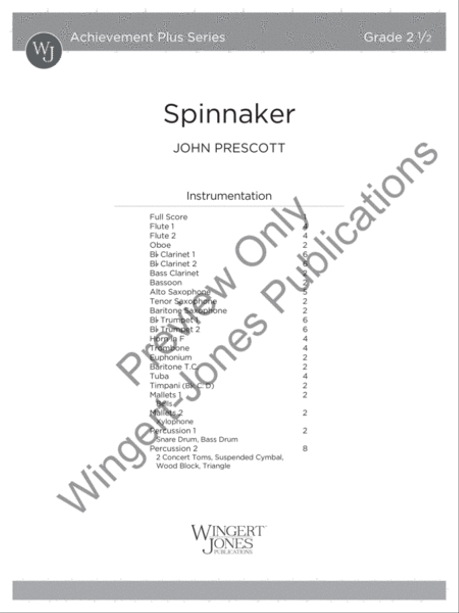 Spinnaker (Score) Concert Band scores gallery preview page 2