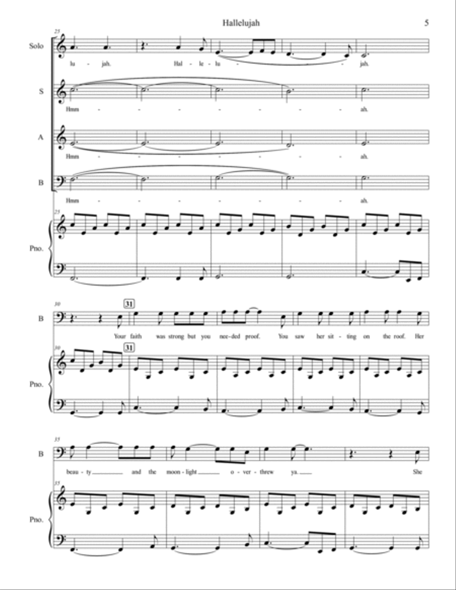 Hallelujah 3-Part scores gallery preview page 5