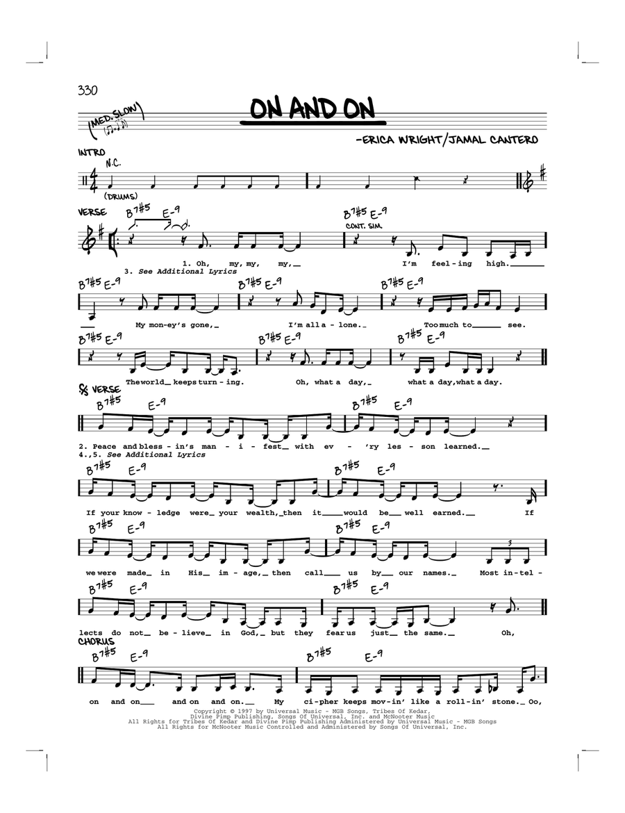 On And On Piano scores gallery preview page 1