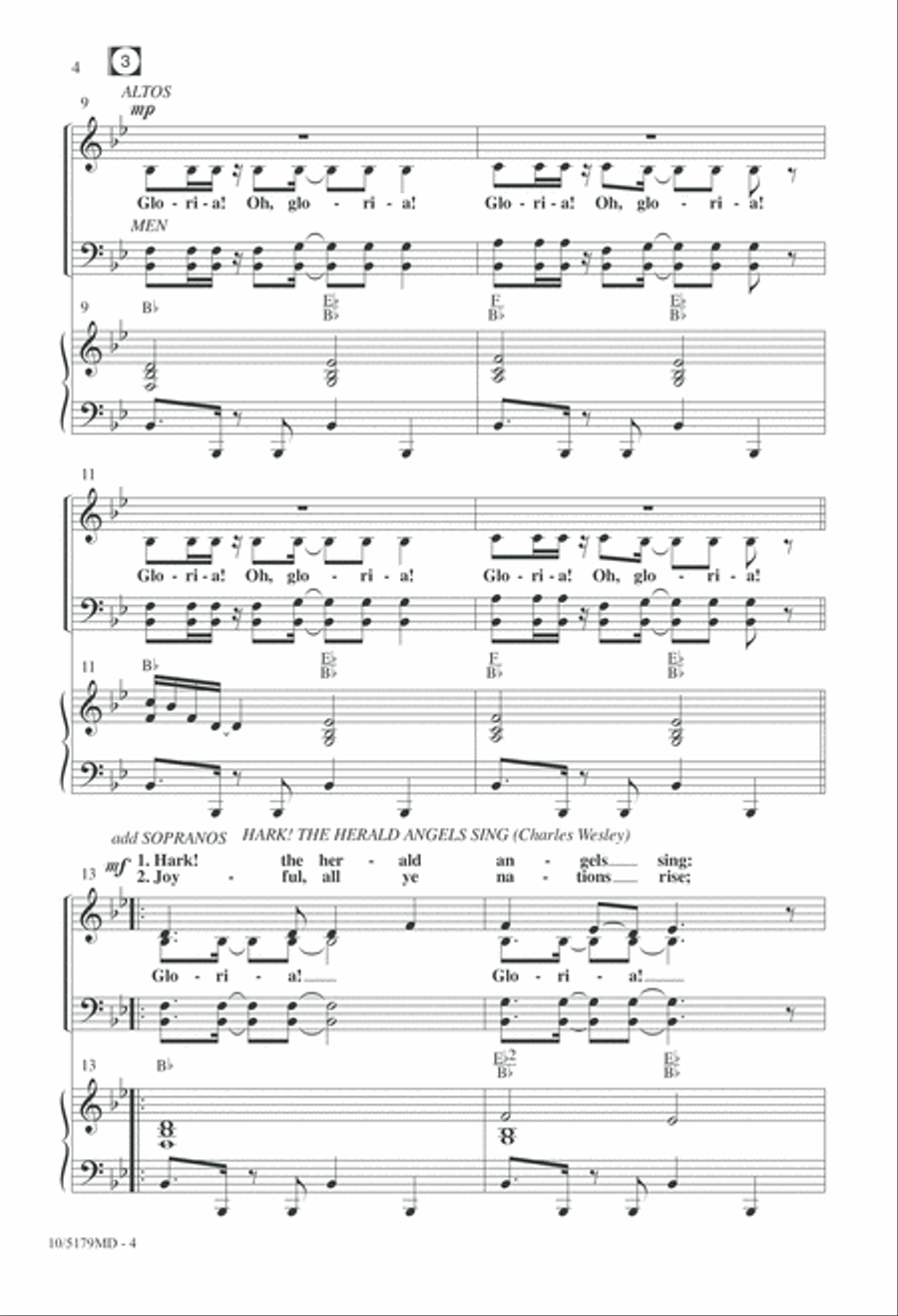 Gloria! Oh, Gloria! Gloria! Oh, Gloria! 4-Part scores gallery preview page 4