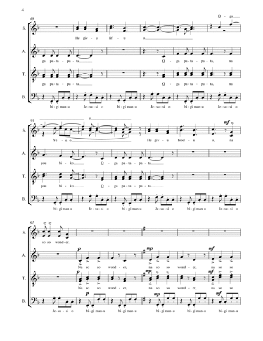 JESUS NA BIGI MAN Piano, Vocal, Guitar scores gallery preview page 4