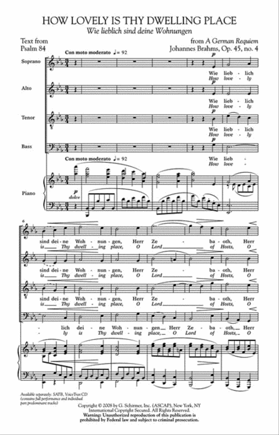 How Lovely Is Thy Dwelling Place 4-Part scores gallery preview page 2