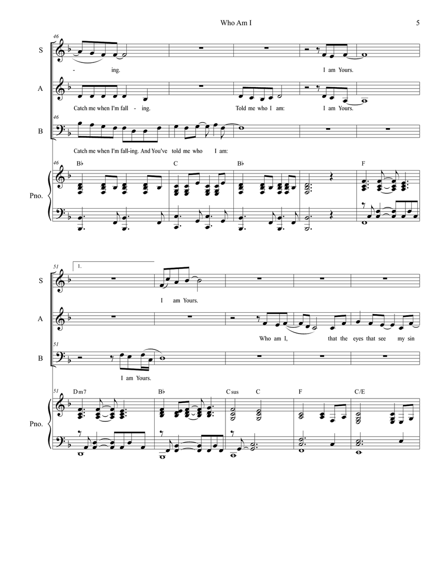 Who Am I 3-Part scores gallery preview page 5