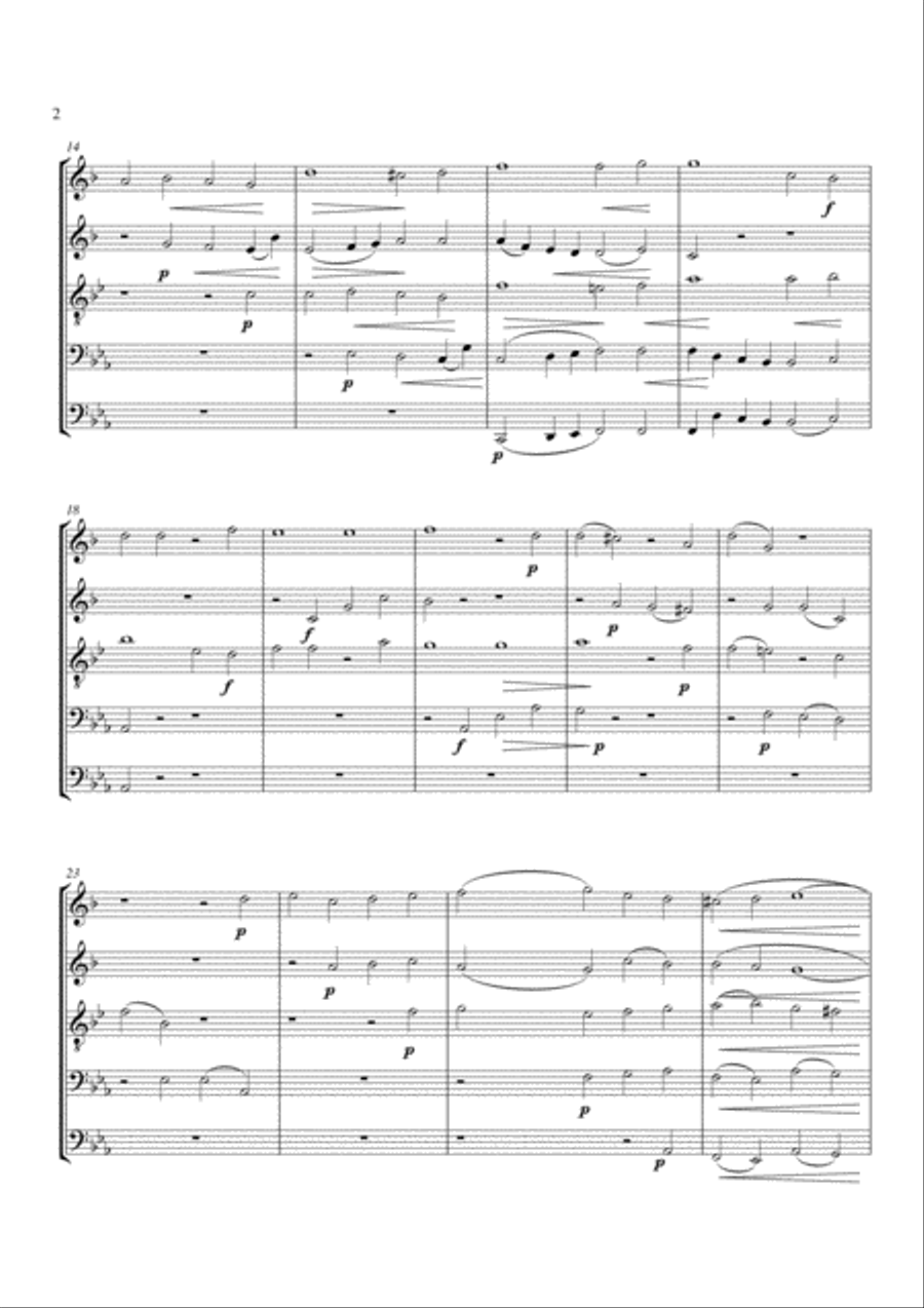 Lass dich nur Nichts nicht dauern Brass Quintet scores gallery preview page 2