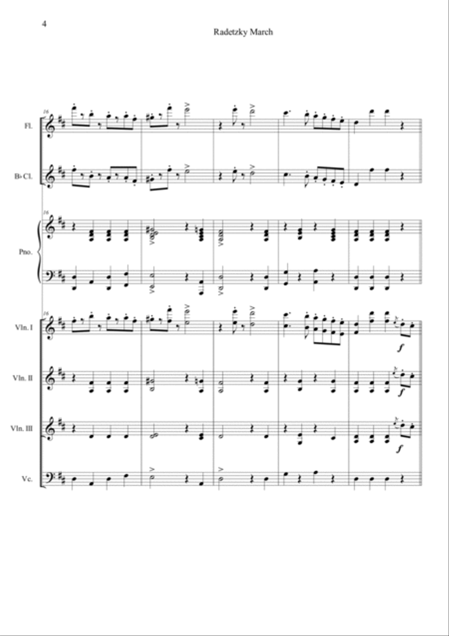 Radetzky Marsch Radetzky Marsch Orchestra scores gallery preview page 4