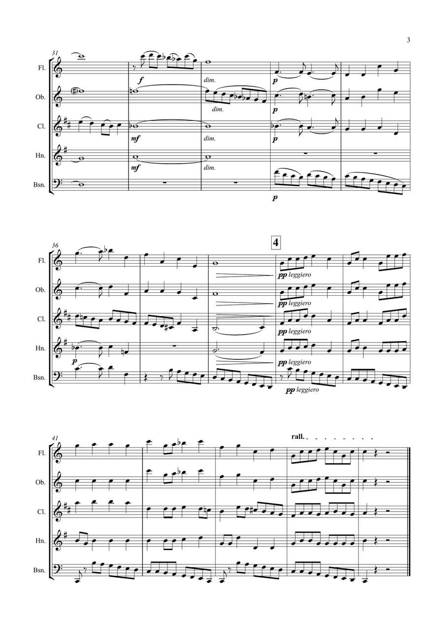 Holst: Brook Green Suite (Complete): 3 mvts. I. Prelude II. Air III. Dance - wind quintet Woodwind Quintet scores gallery preview page 3