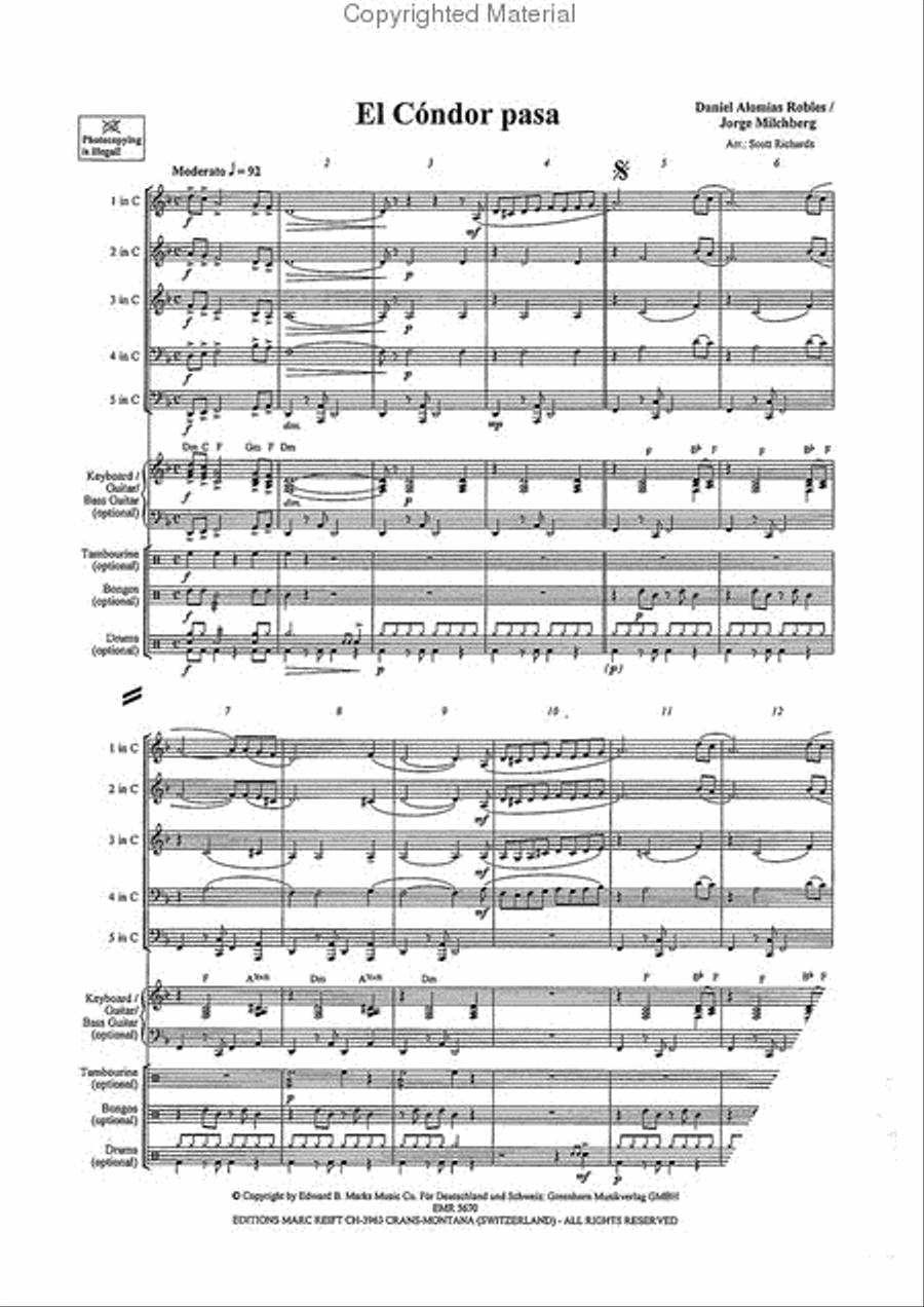 El Condor Pasa Brass Ensemble scores gallery preview page 3