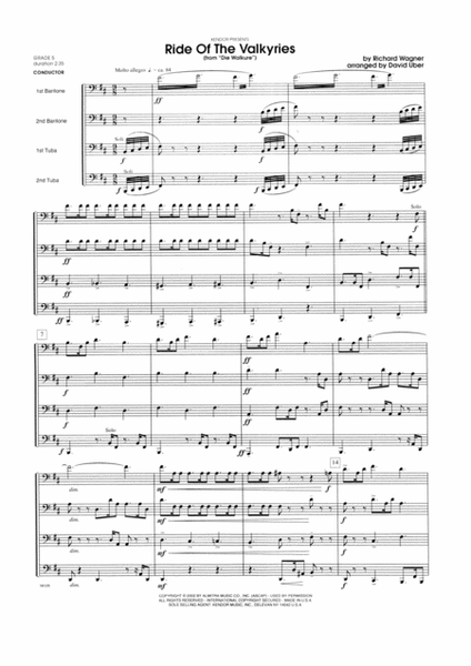 Ride Of The Valkyries From Die Walkure - Full Score