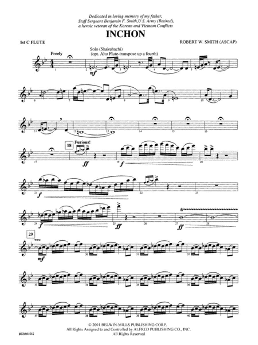 Inchon: Flute Concert Band scores gallery preview page 1