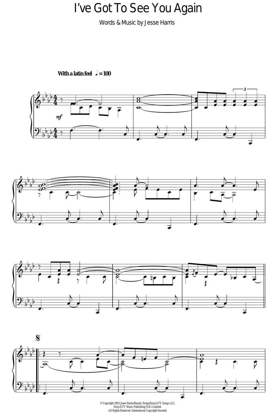 I've Got To See You Again Piano Solo scores gallery preview page 1