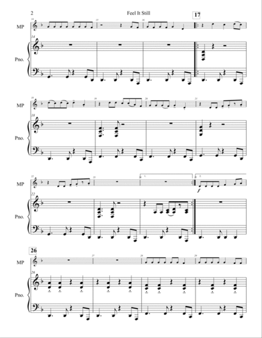 Feel It Still Piano scores gallery preview page 3