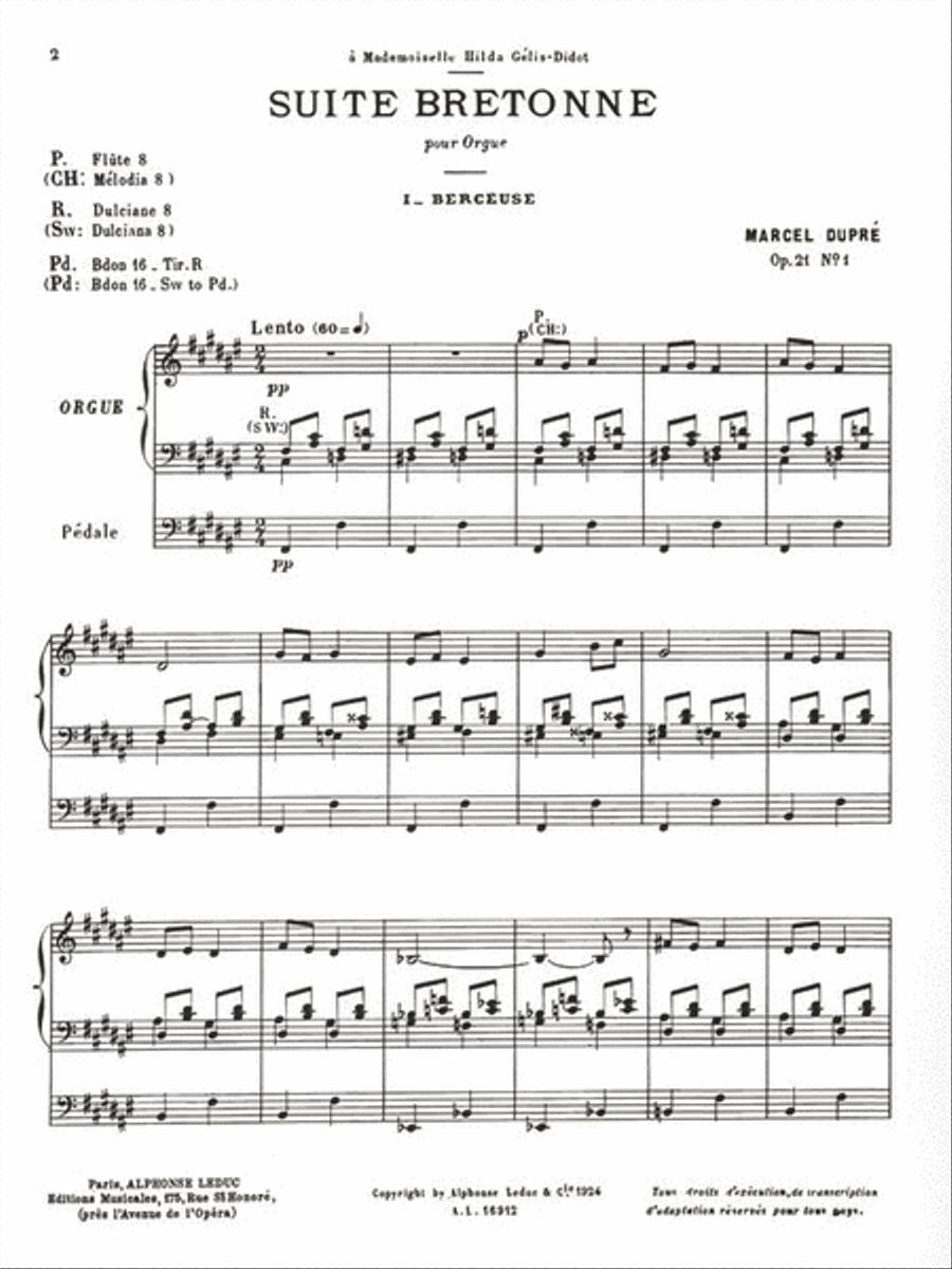 Suite Bretonne pour Orgue Organ scores gallery preview page 2