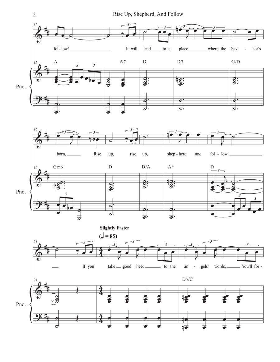 Rise Up, Shepherd, And Follow (Vocal Solo - High Key) Piano, Vocal scores gallery preview page 2