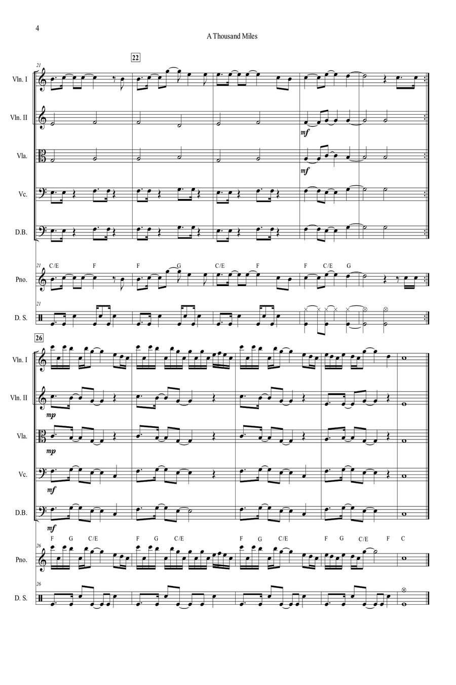 A Thousand Miles String Orchestra scores gallery preview page 5