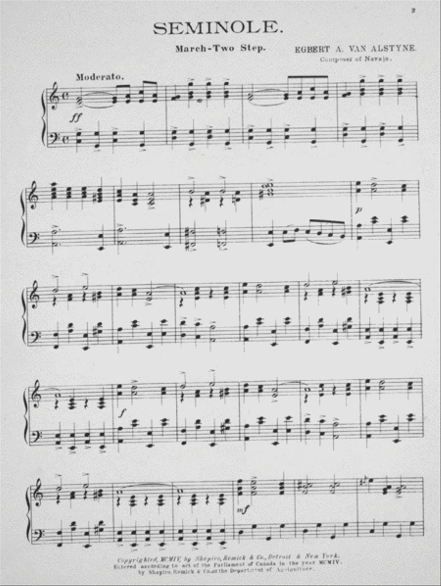Seminole. March Two-Step Piano Solo scores gallery preview page 2